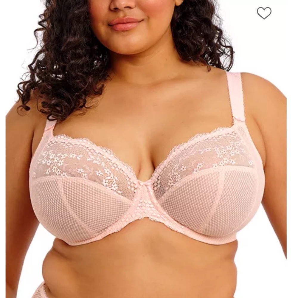 Elomi Bra Size 42 I Charley Stretch Plunge Lace Mesh Underwire Unlined Lace